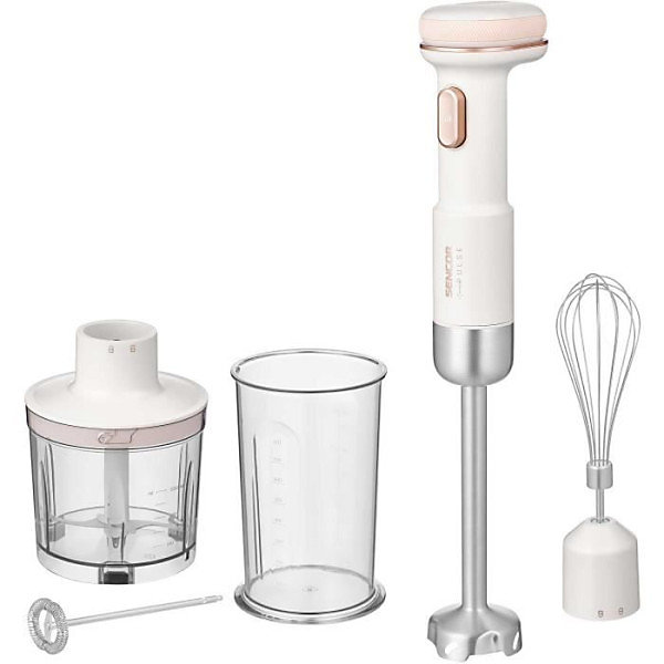 Mixeur Electriqueplongeant - SENCOR - SHB 9130WH - 11,1 V - Récipients 500 et 700 ml - Blanc