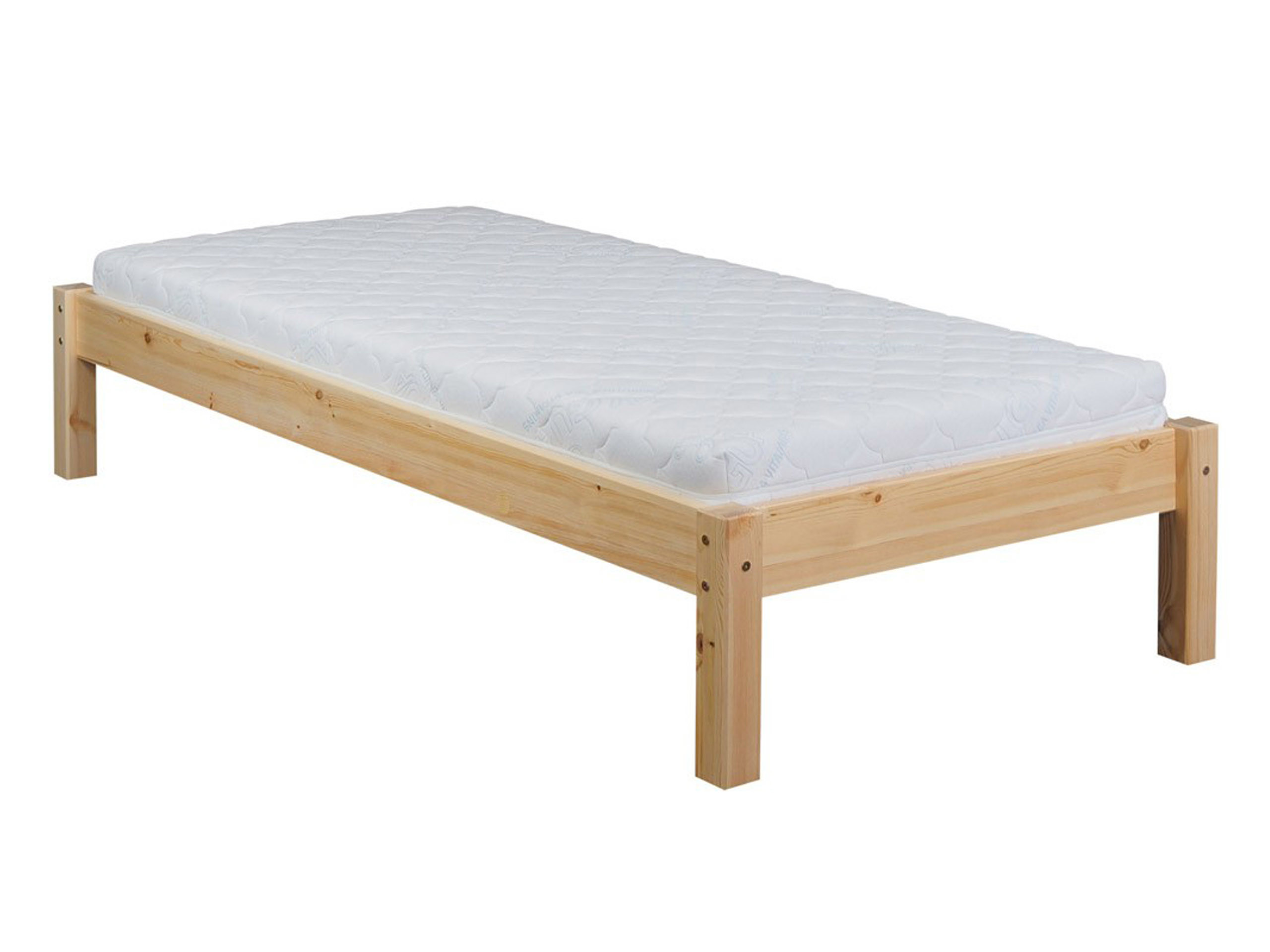 Łóżko 90x200, DORA, kolor sosnowy   stelaż i materac