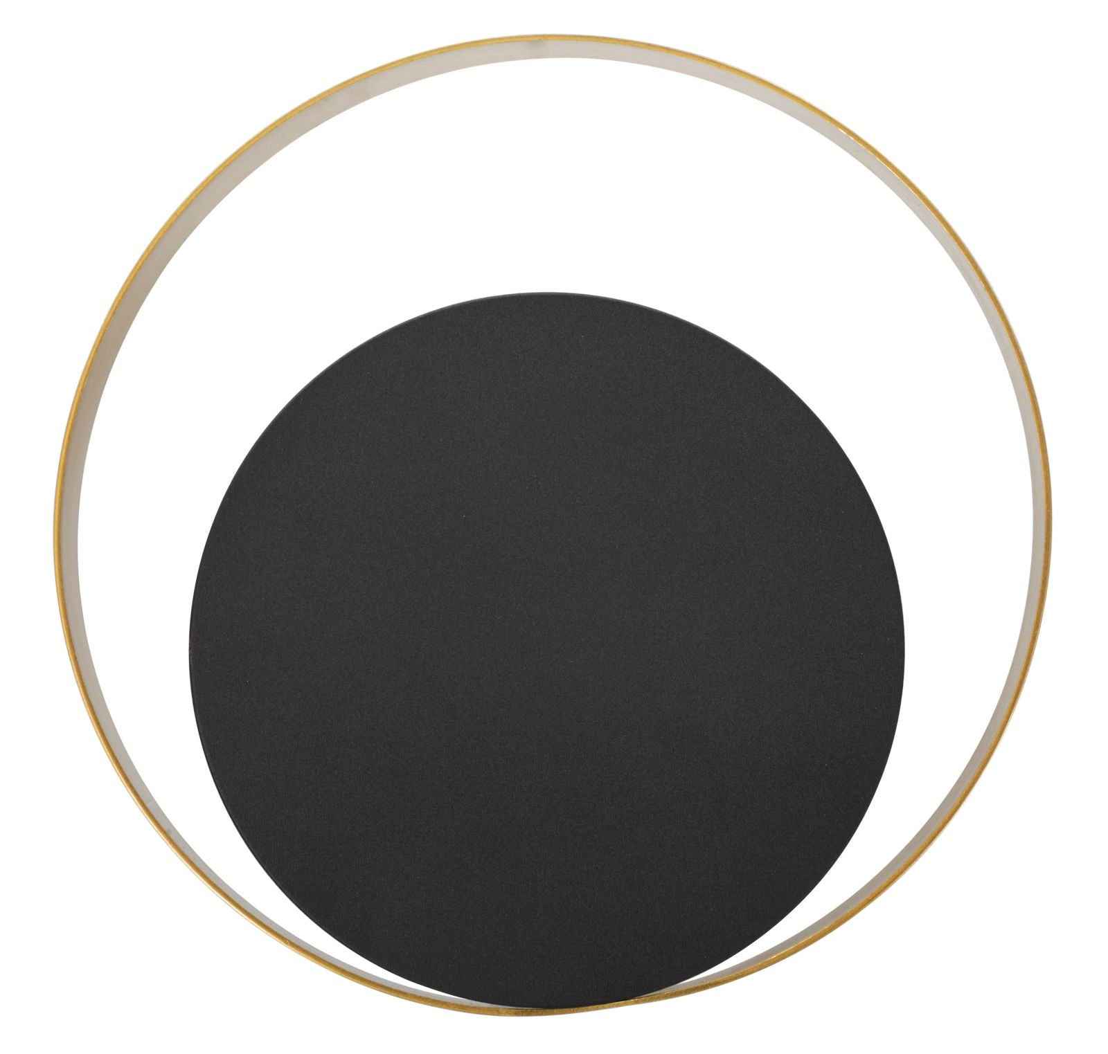 Mauro Ferretti Shuttle Zwart metalen wandlamp met gouden cirkel