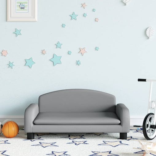 NNEVL Kids Sofa Light Grey 70x45x30 cm Fabric