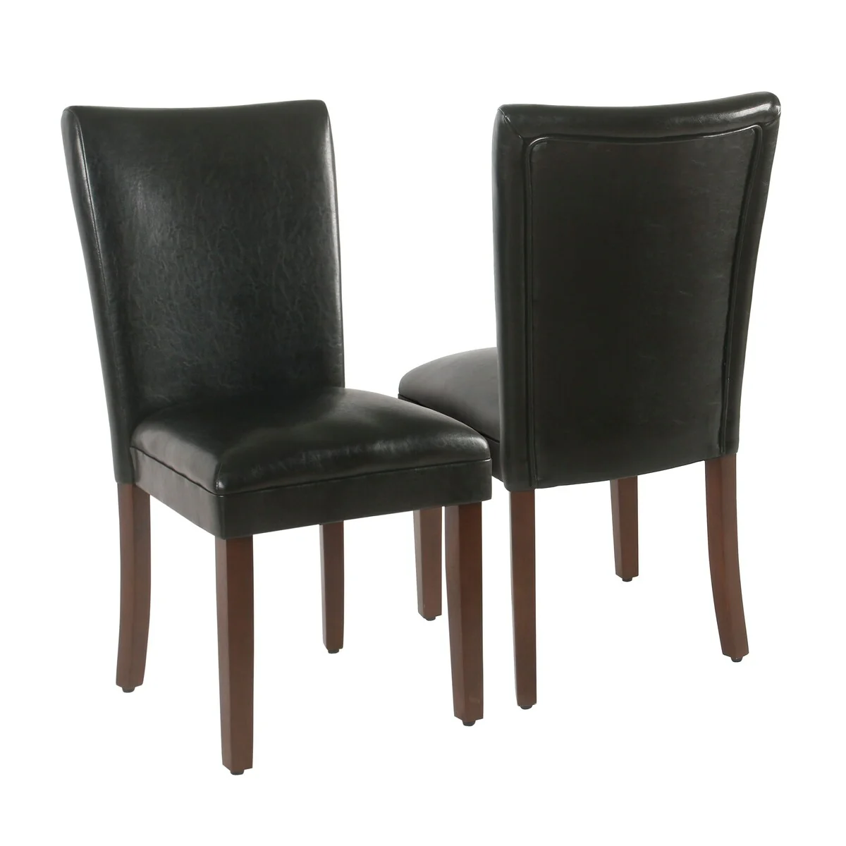 Homepop Parsons Dining Chair - Black Faux Leather - set of 2