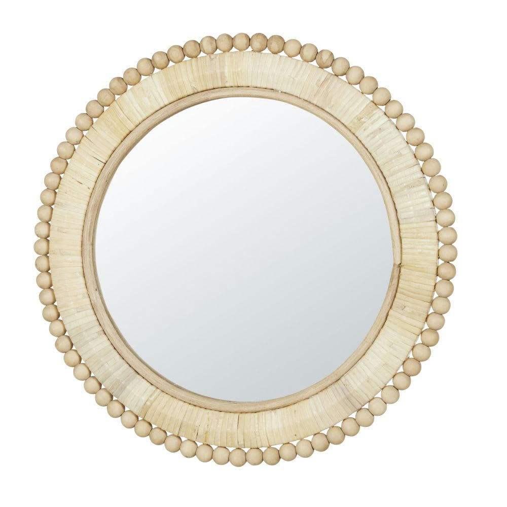 ANTWERP - Miroir rond beige D35