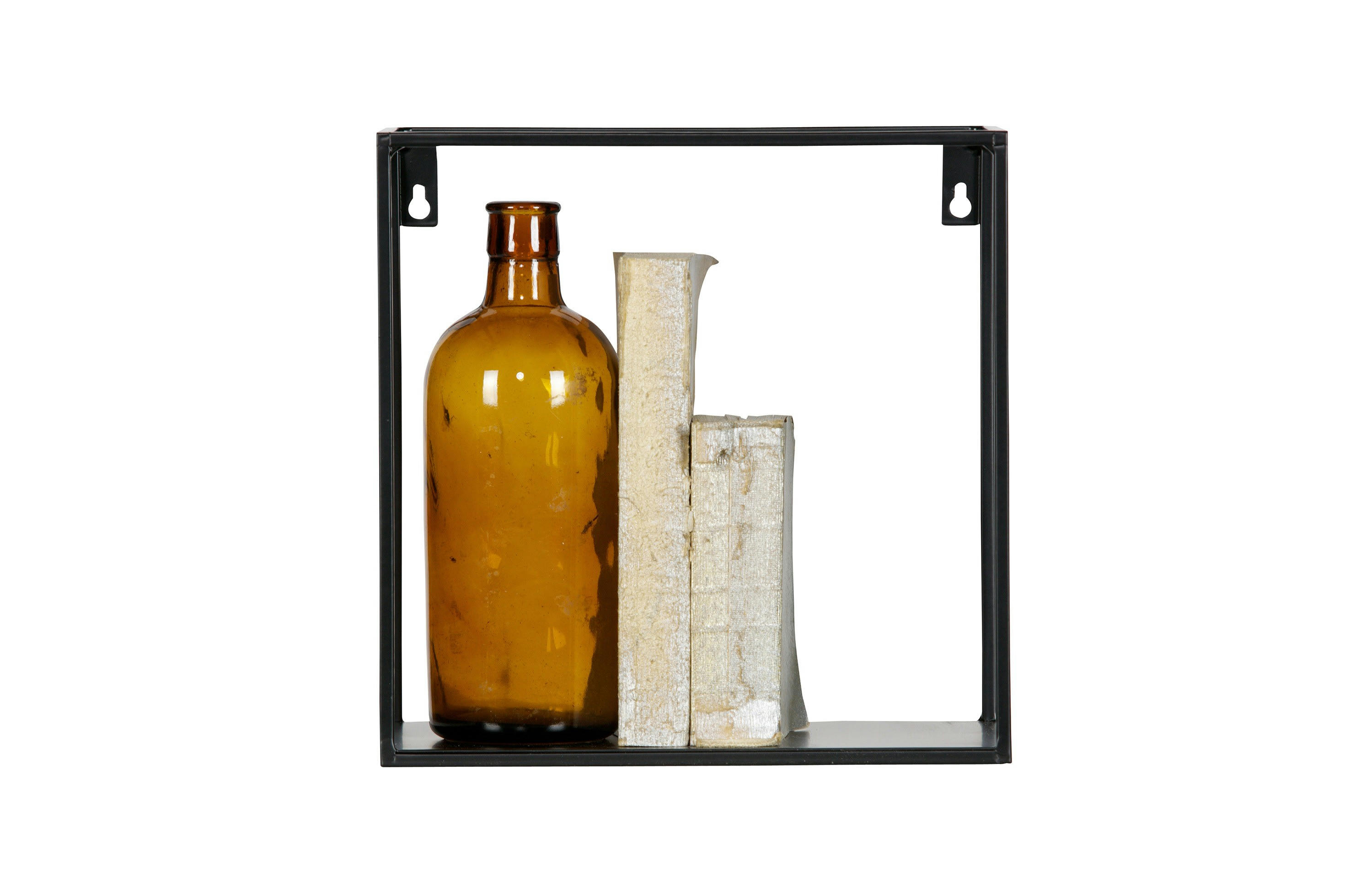 MEERT - Lot de 2 étagères murale en forme de cube en métal noir