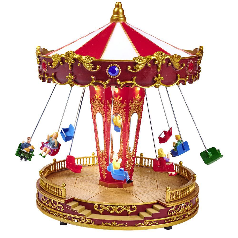 Carrousel de fête foraine animé lumineux et musical Village de No&euml;l