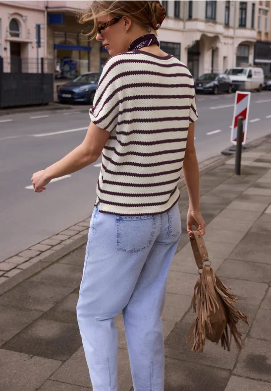 Dropped Shoulder Shirt im Strick-Look