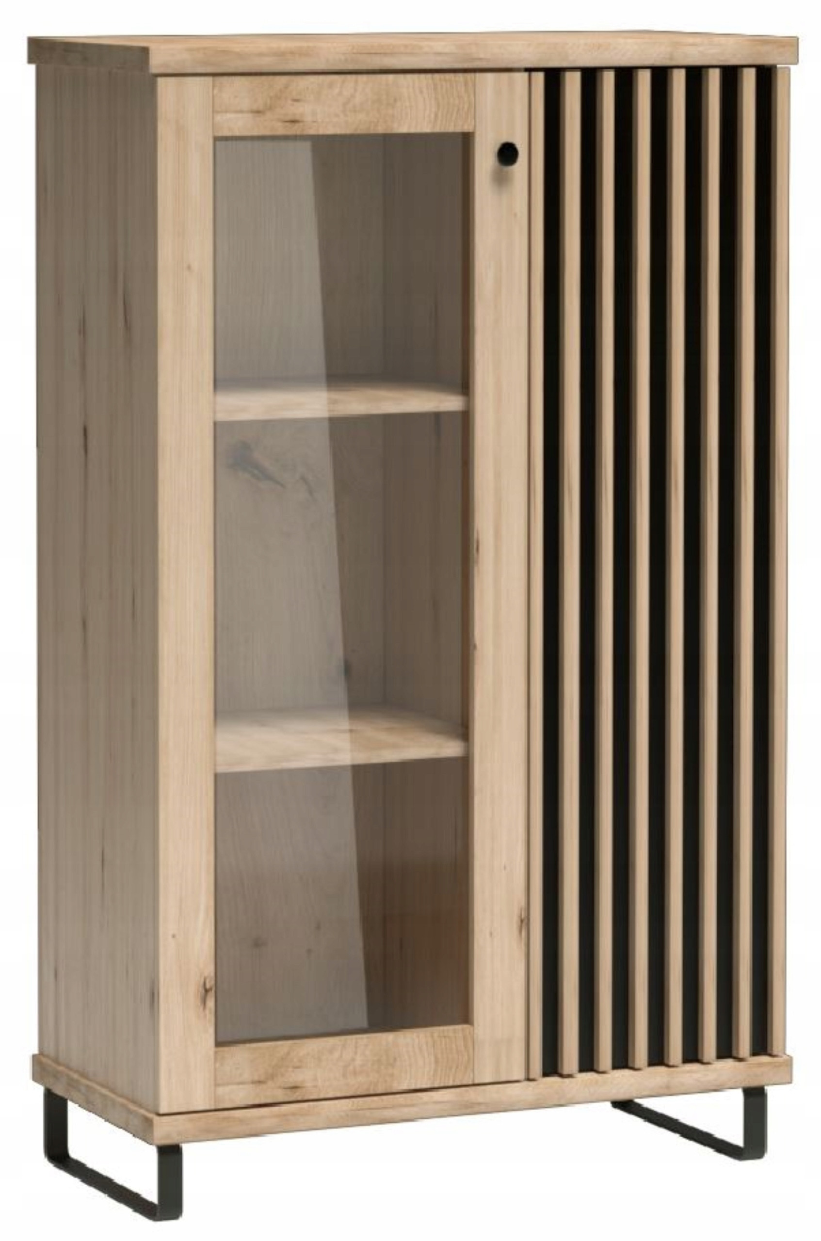 Dąb Artisan 86 cm niska regał lamele nóżki CAMPA