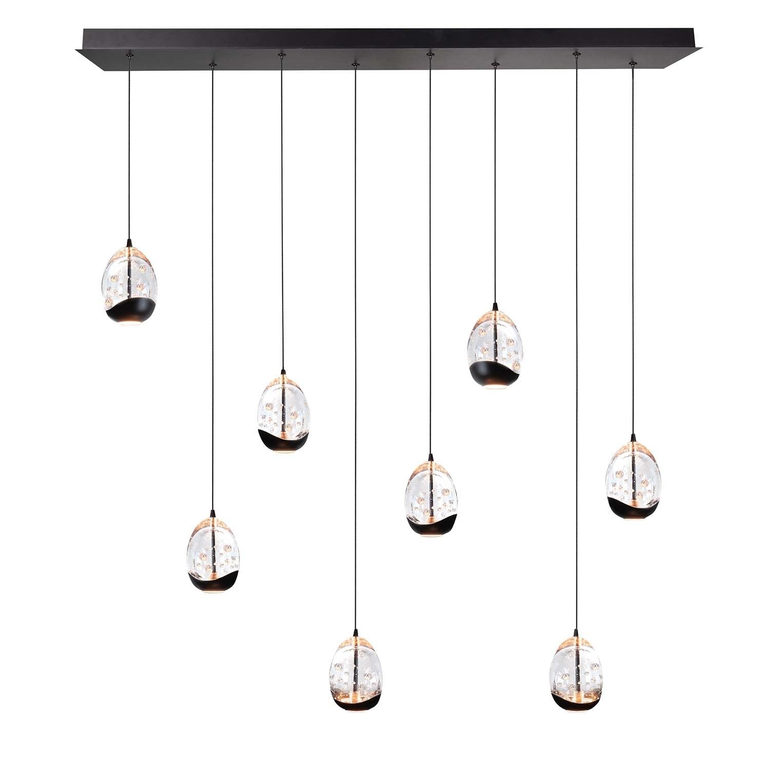 Highlight hanglamp Clear - 8 lichts - 115 x 155  cm - helder zwart