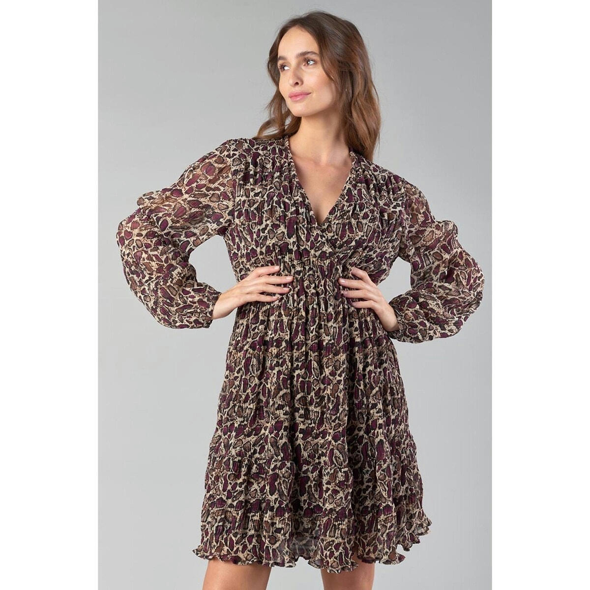 Robe courte évasée imprimée