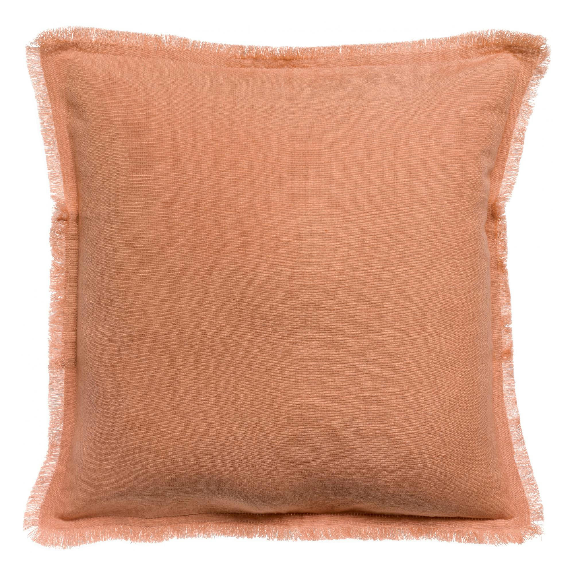 LALY - Coussin uni  en lin epice 45 x 45