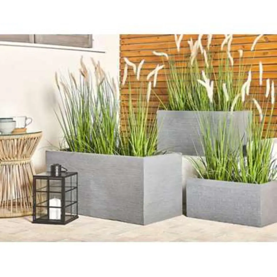 MYRA - Plantenbak - Grijs - 50 cm - Klei-vezelmengsel