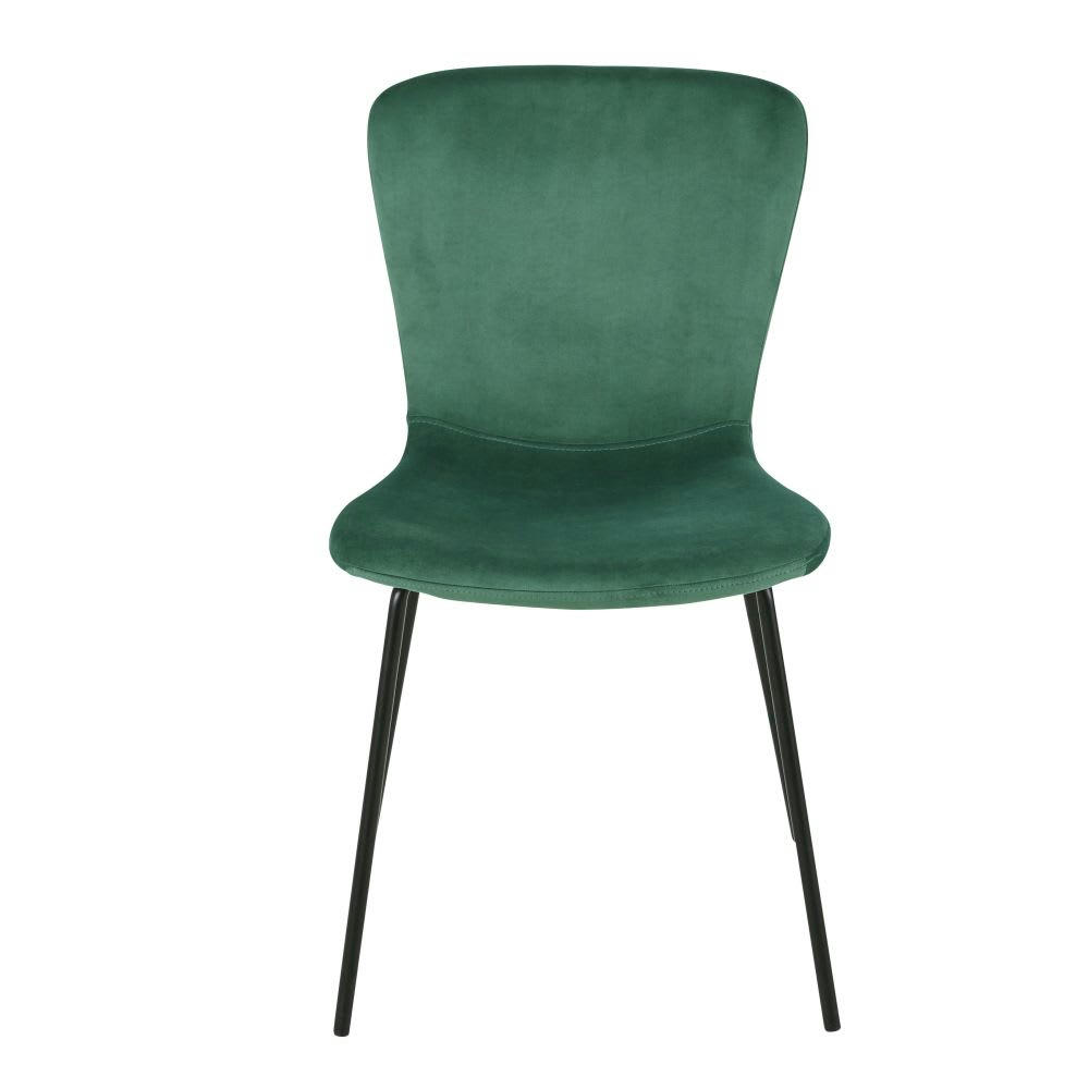 Mira - Chaise en velours vert sapin