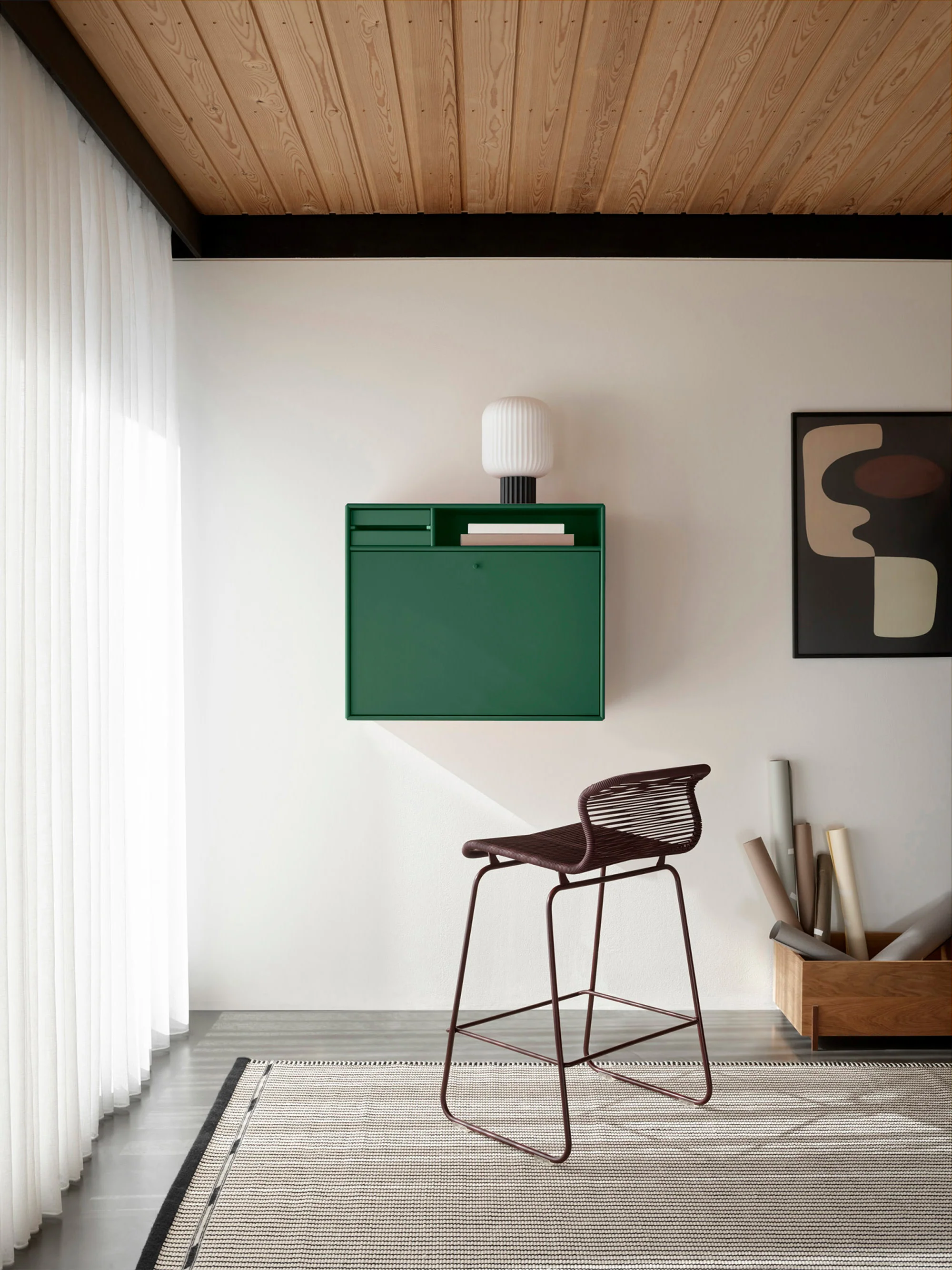 Handgefertigter Wand-Schreibtisch Studio