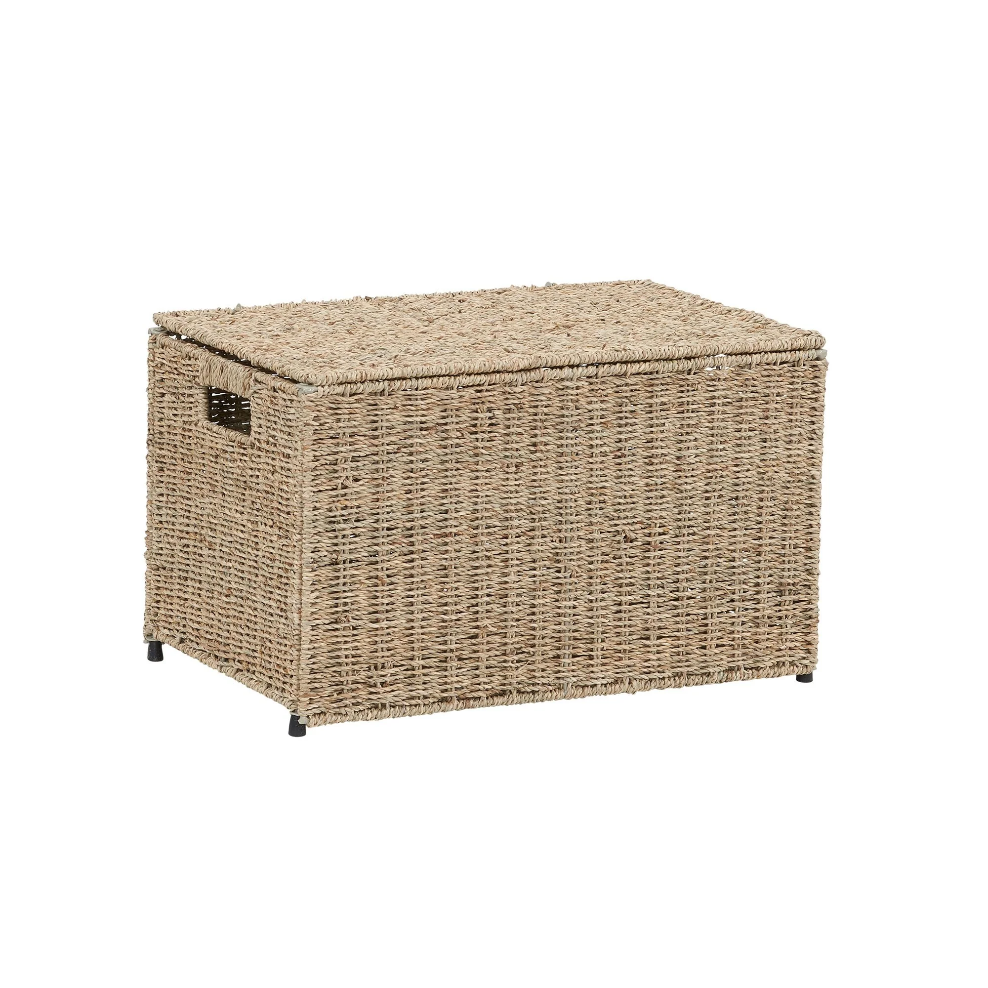Household Essentials Decorative Seagrass Wicker Storage Chest