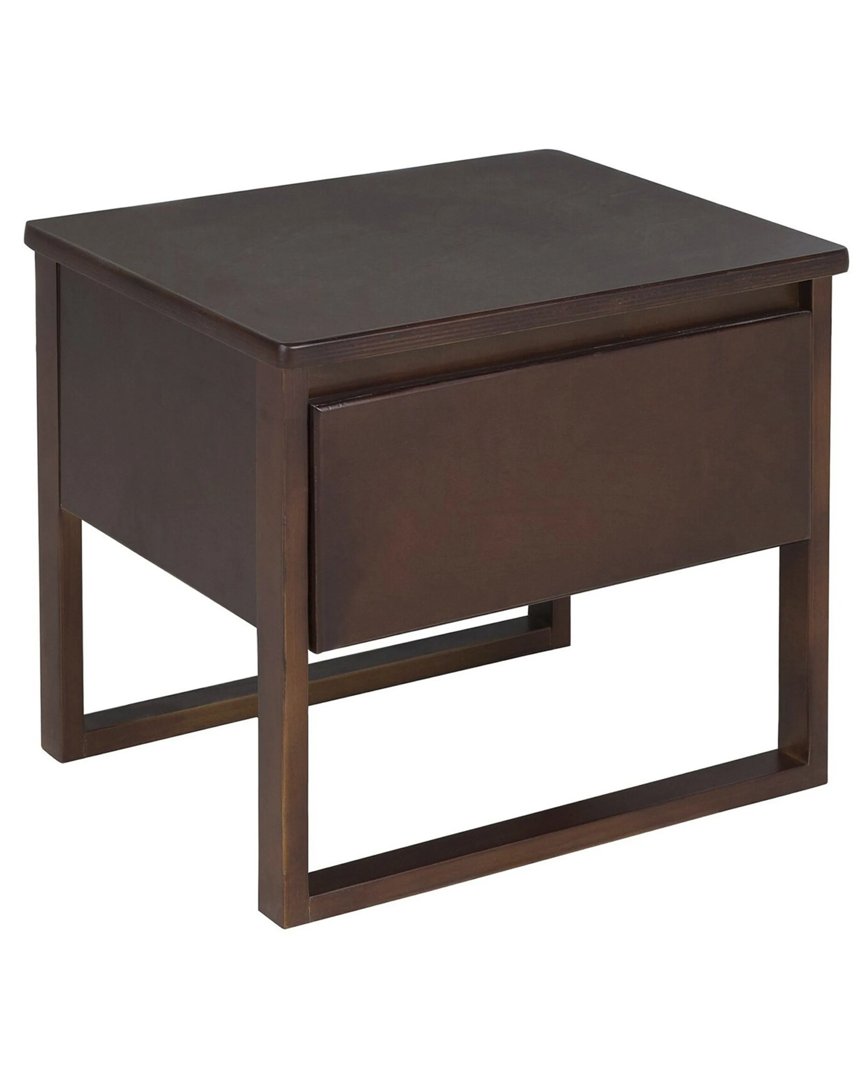1 Drawer Bedside Table GIULIA Pine Wood Dark Brown