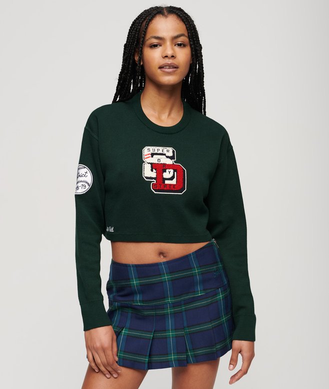 Varsity Cropped Crew Jumper
