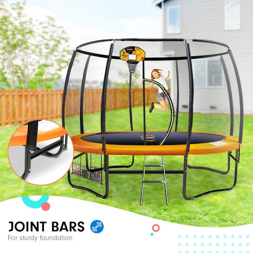 NNEDPE Kahuna 10ft Springless Trampoline with Basketball Set