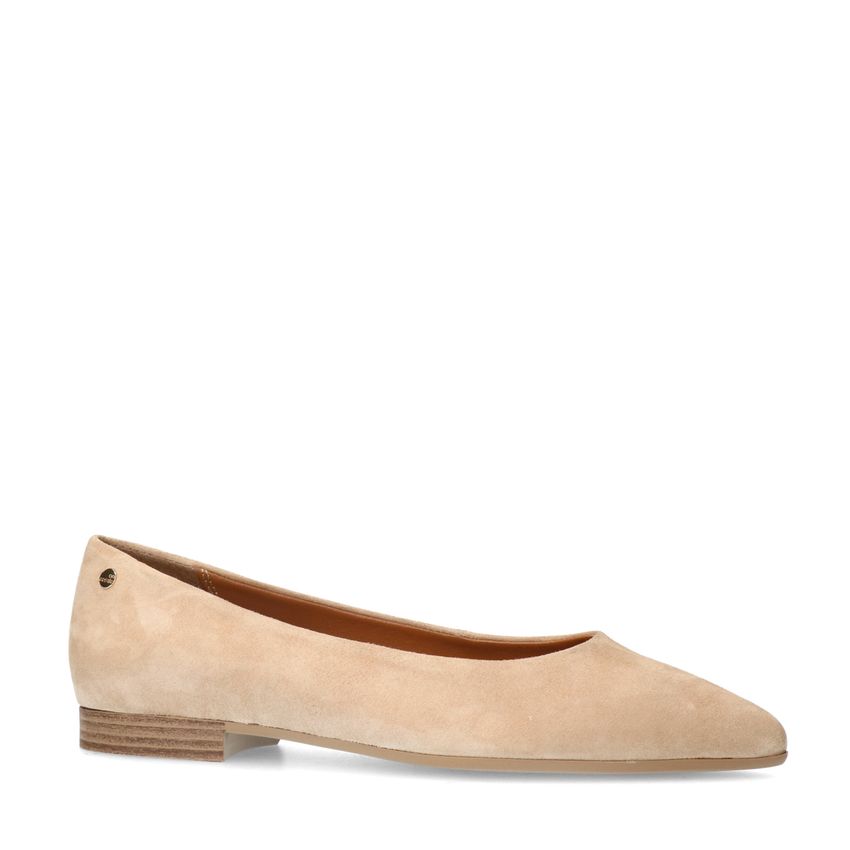 No Stress Beige suède ballerina's