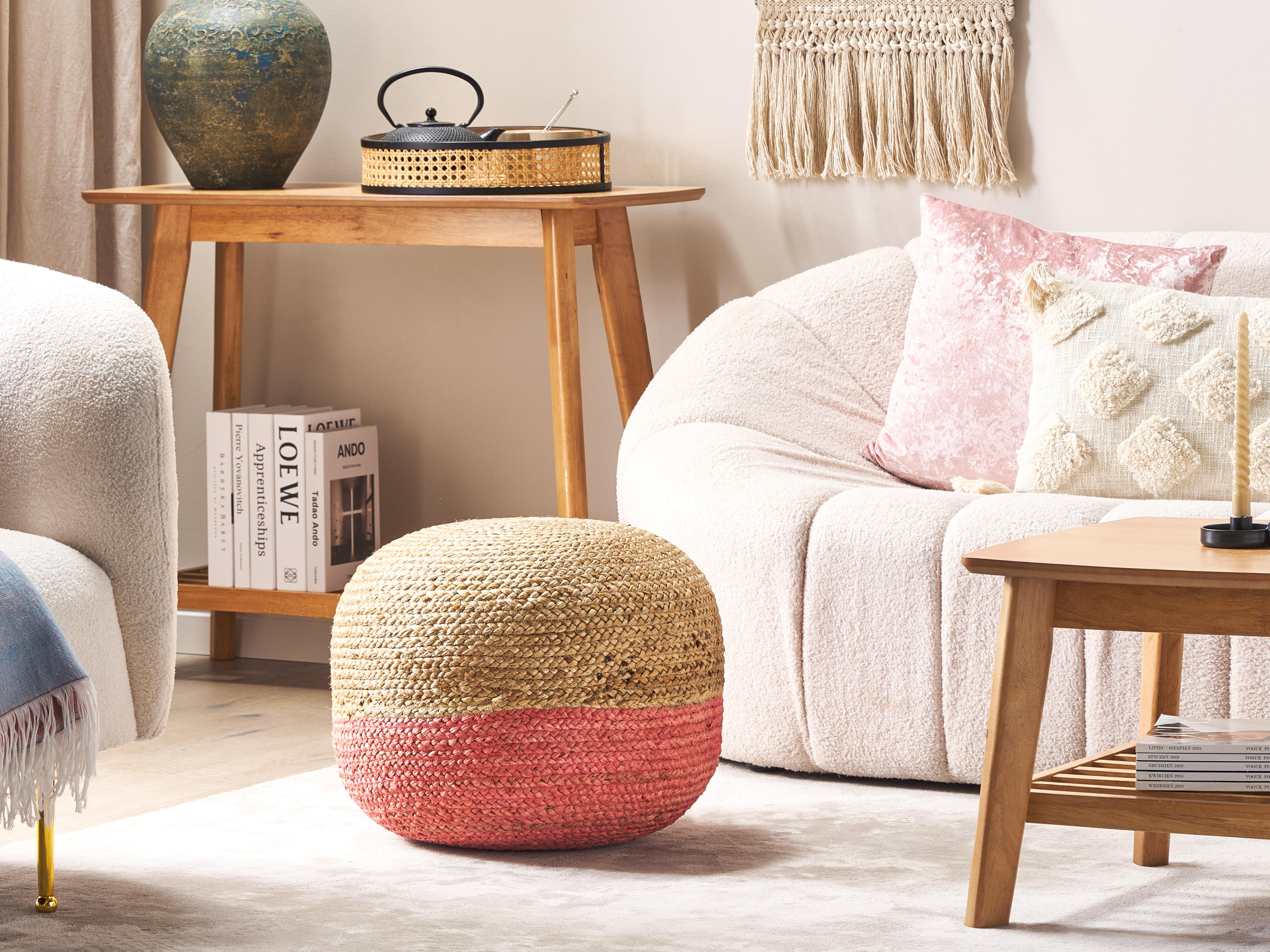 Pouffe DUKI Jute Pink