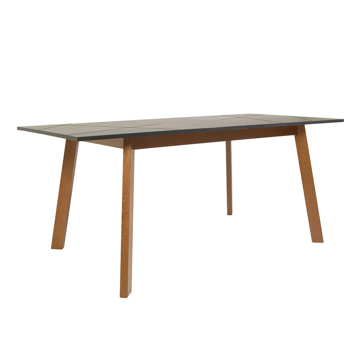 - Table à manger extensible 4 à 6 places stratifiés naturel et noir