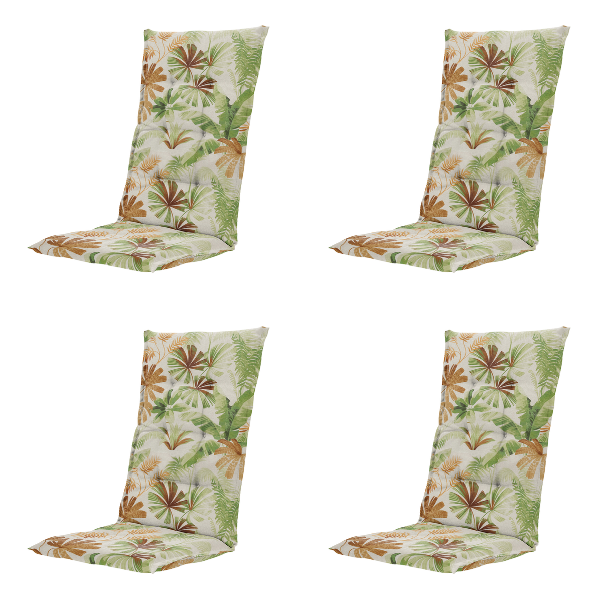 Madison tuinstoelkussen hoge rug Axel - multikleur - 123x50x5cm - set van 4