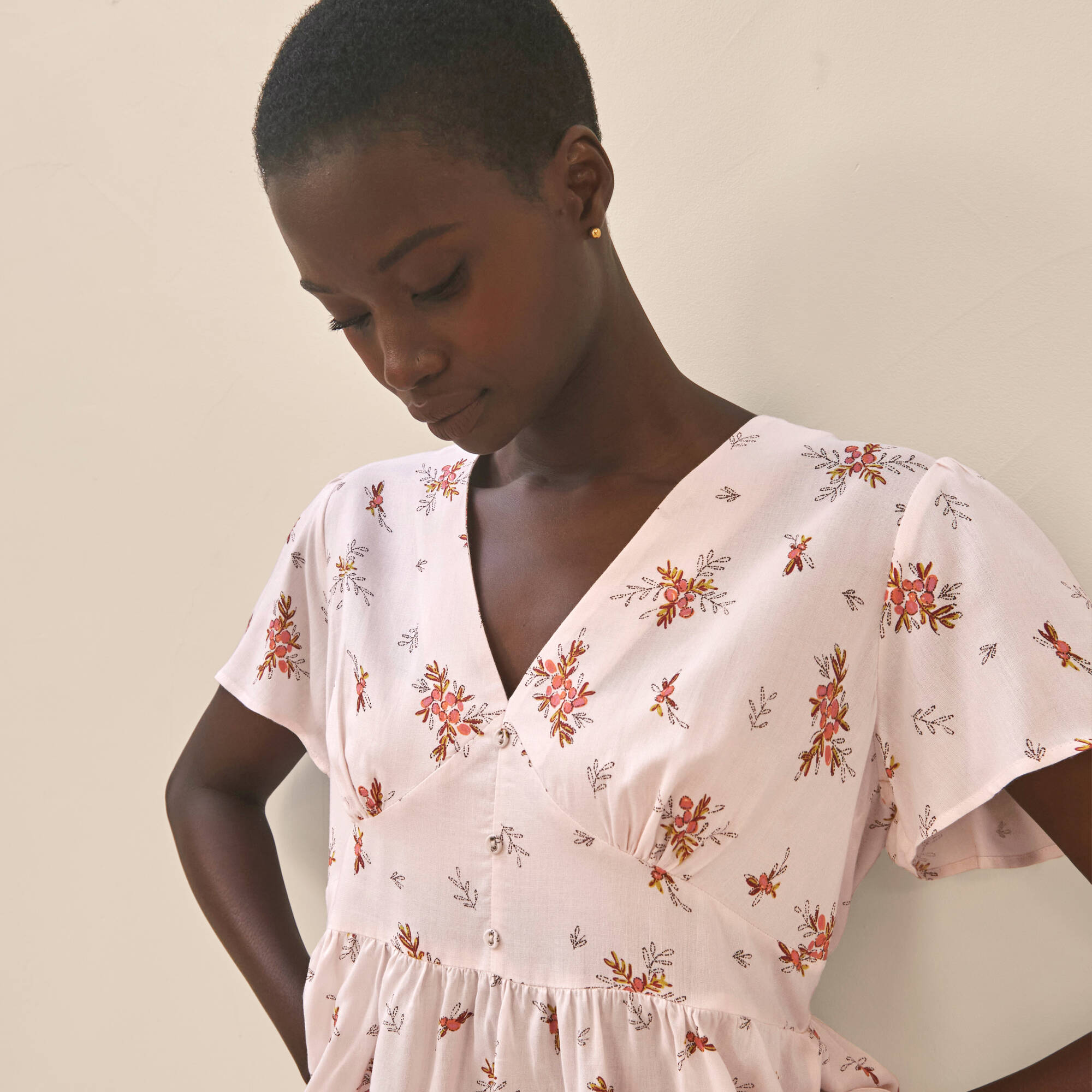 Blouse à basque imprimée