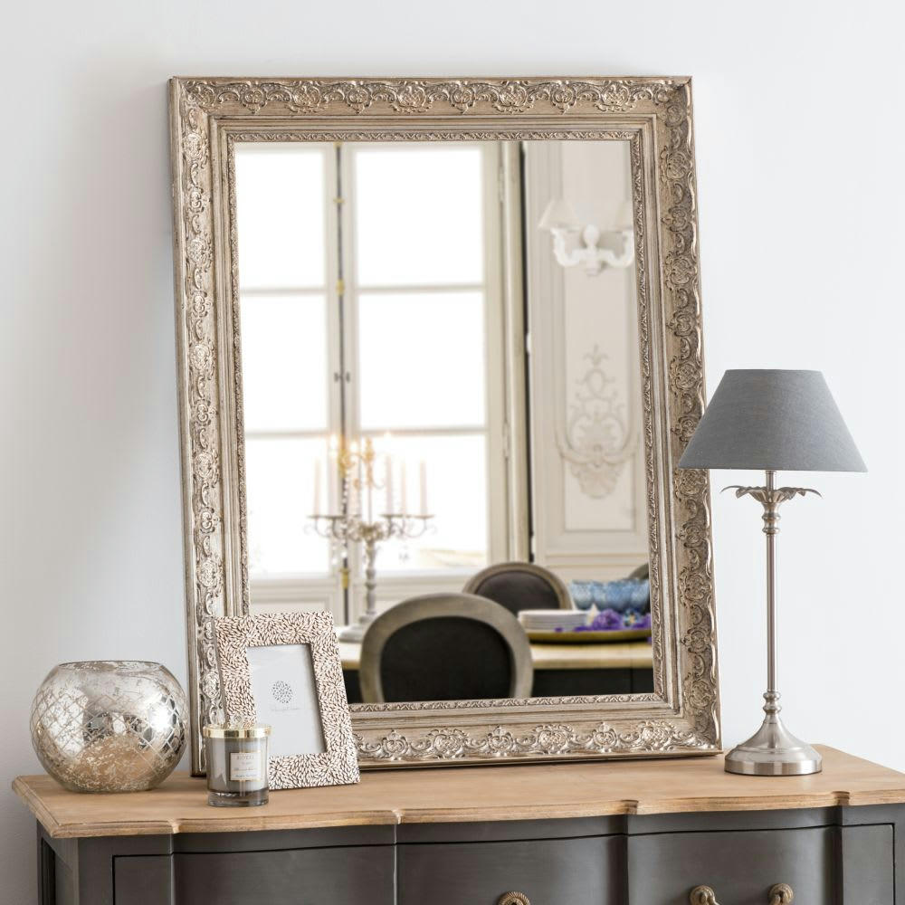 VALENTINE - Miroir rectangulaire à moulures irisées 70x90