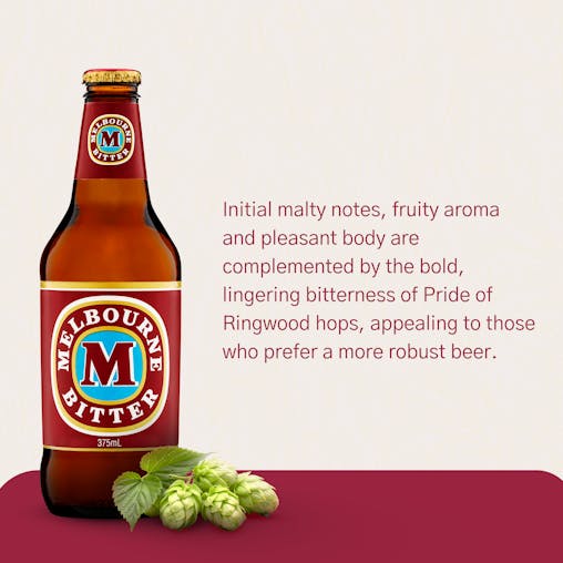 Melbourne Bitter, Australian Style Lager, Bitter Lager, 4.6% ABV, 375mL (Case of 24 Bottles)