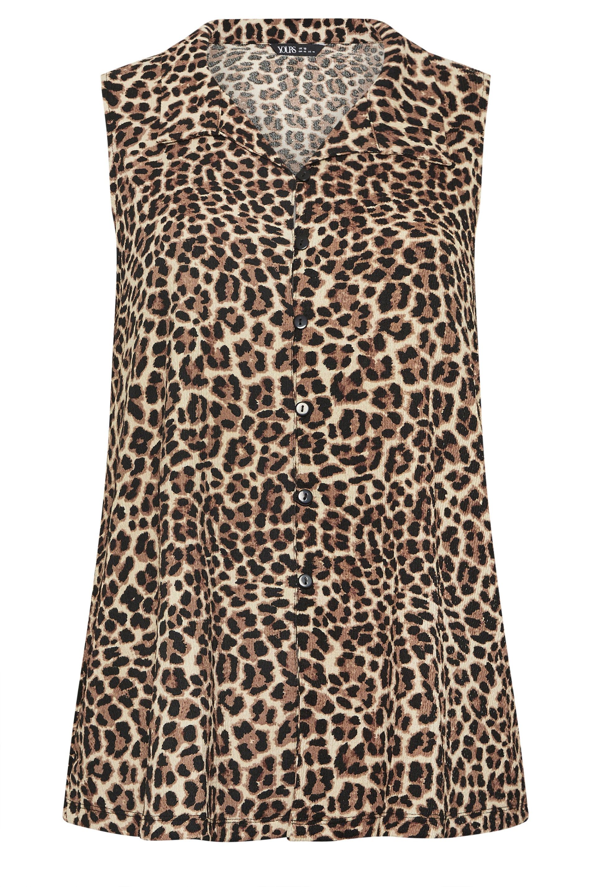 Yours Leopard Print Collared Top