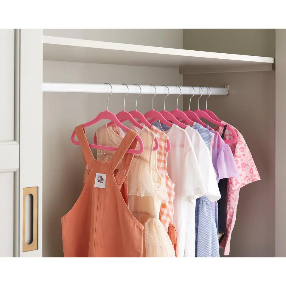 20 Stuks Kinder Kledinghangers - Fluweel - Roze