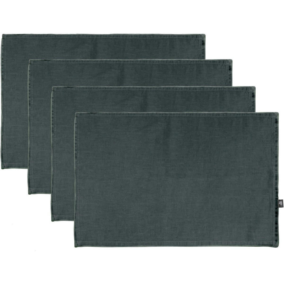 HORTENSE - Sets de table (x4) lin lavé  30x50 gris ardoise