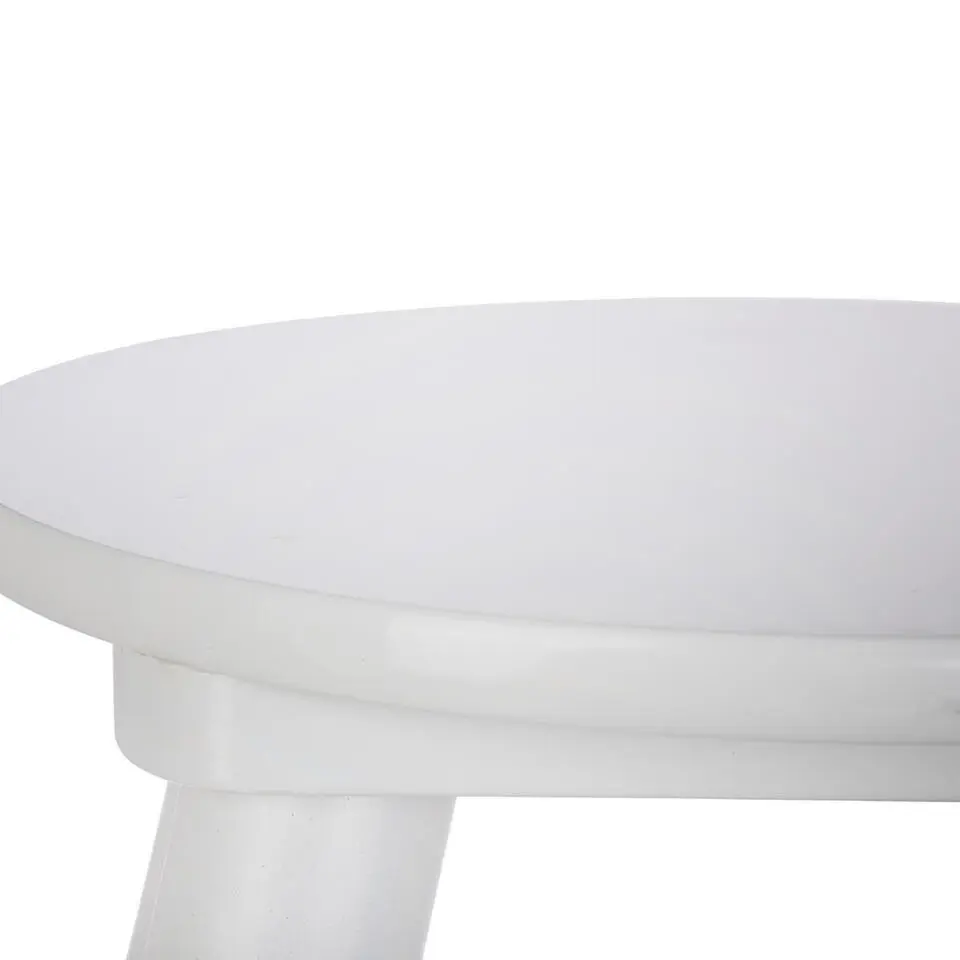 Atmosphera Kinder bijzet krukje - ivoor wit - hout - D24 x H27 cm