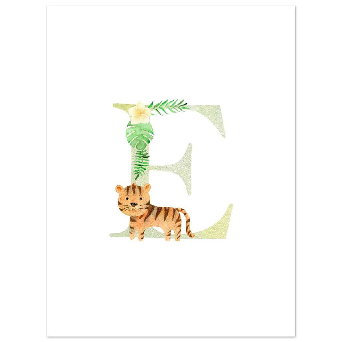 Artfulprints Poster Letter E kindernaam  - 30x40 cm - Meerkleurig