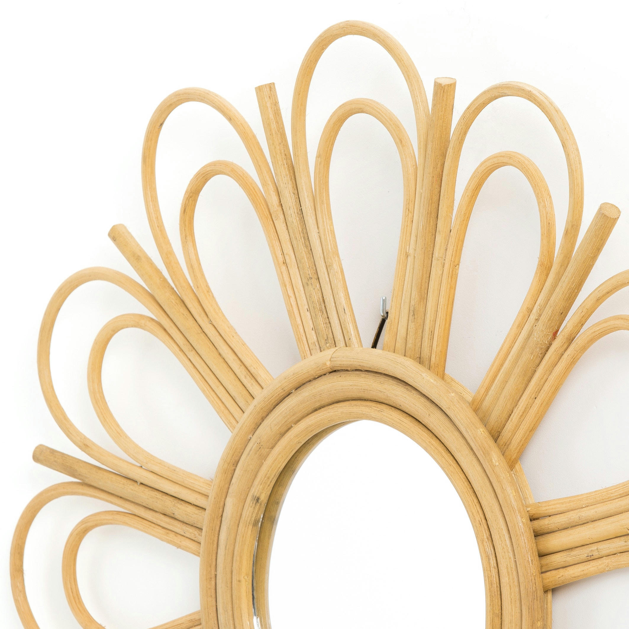 Miroir rotin forme marguerite Ø60 cm, Nogu
