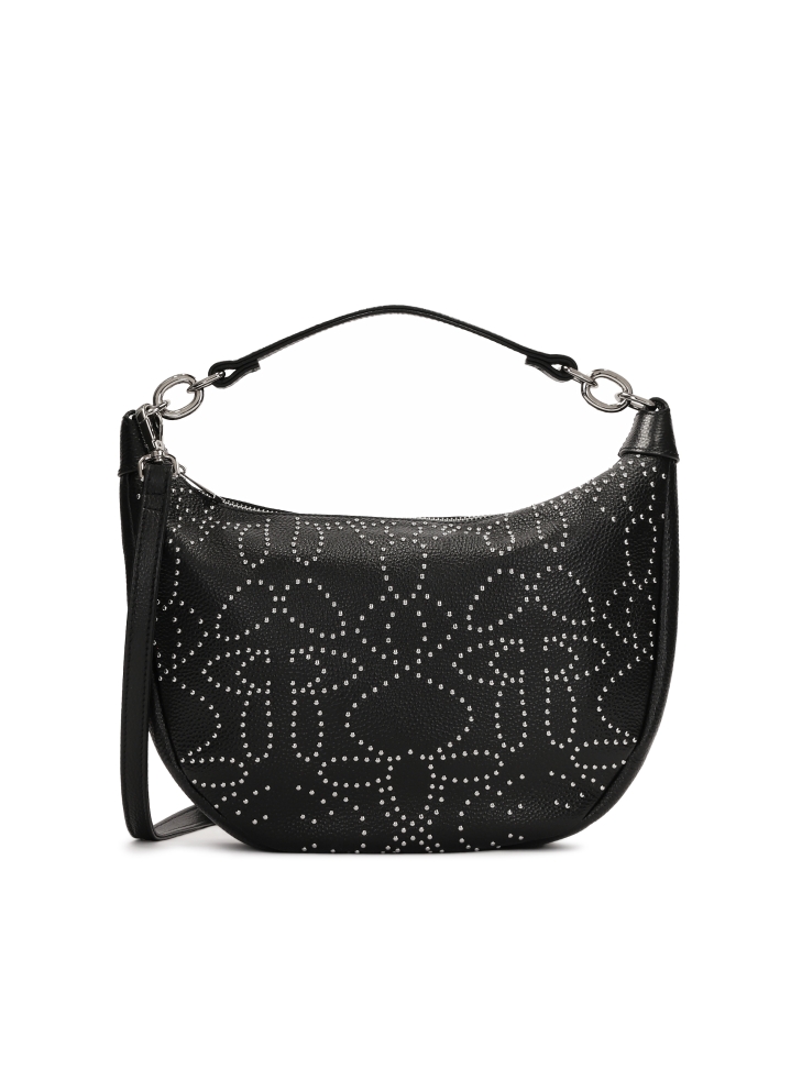 Black studded hobo bag