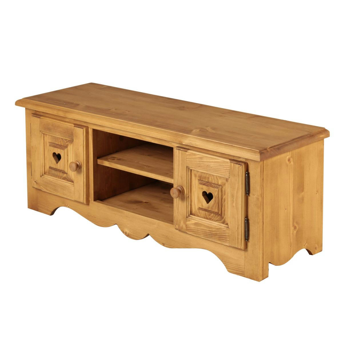 ARAVIS - Meuble TV en bois épicéa massif 120 cm