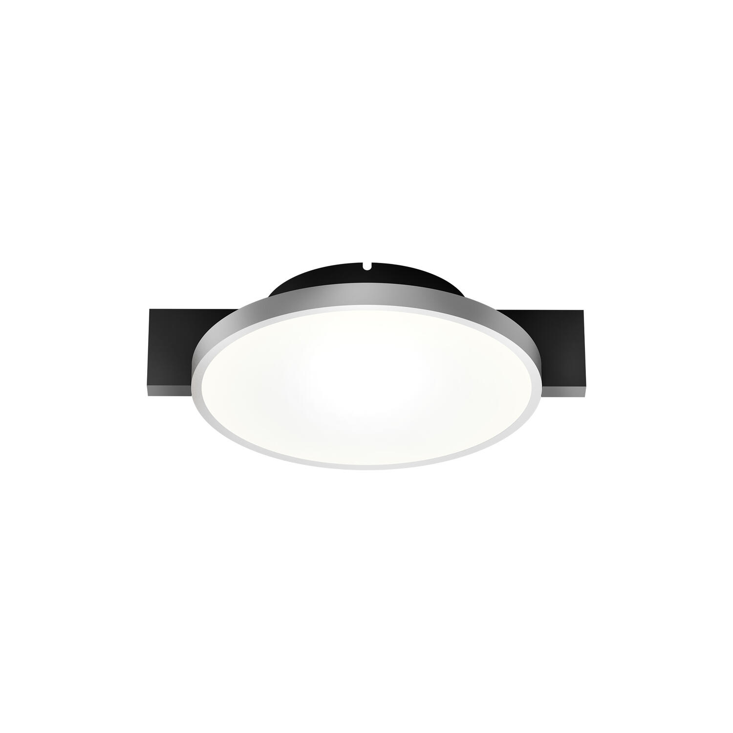 INLAY ROUND C1 loft-/v&aelig;glampe, matt black/satin silver