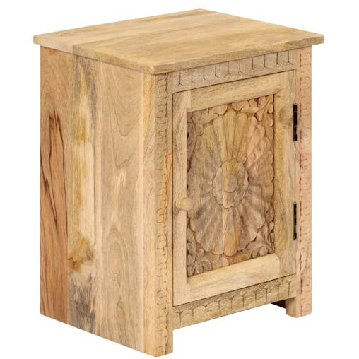 NNEVL Bedside Table Solid Mango Wood 40x30x50 cm