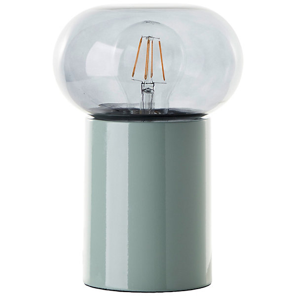 KNUT Lampe à poser vert/verre fuméverre/métal -E27 25W - ampoule non incluse