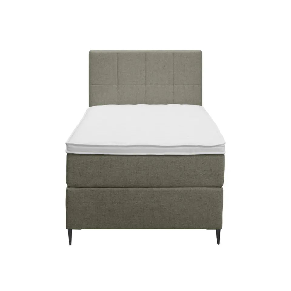 Boxspring Liv geblokt - groen - 90x200 cm - slanke poot