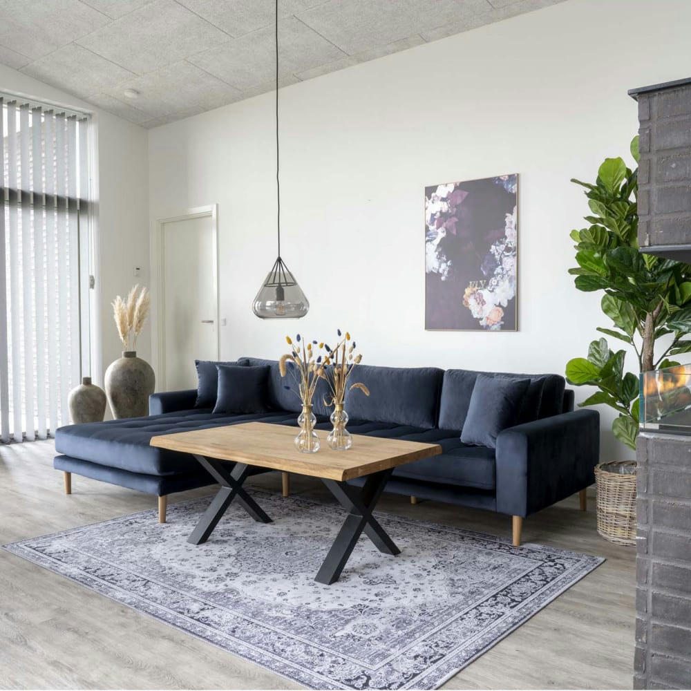 TOULON - Table basse en métal et bois clair