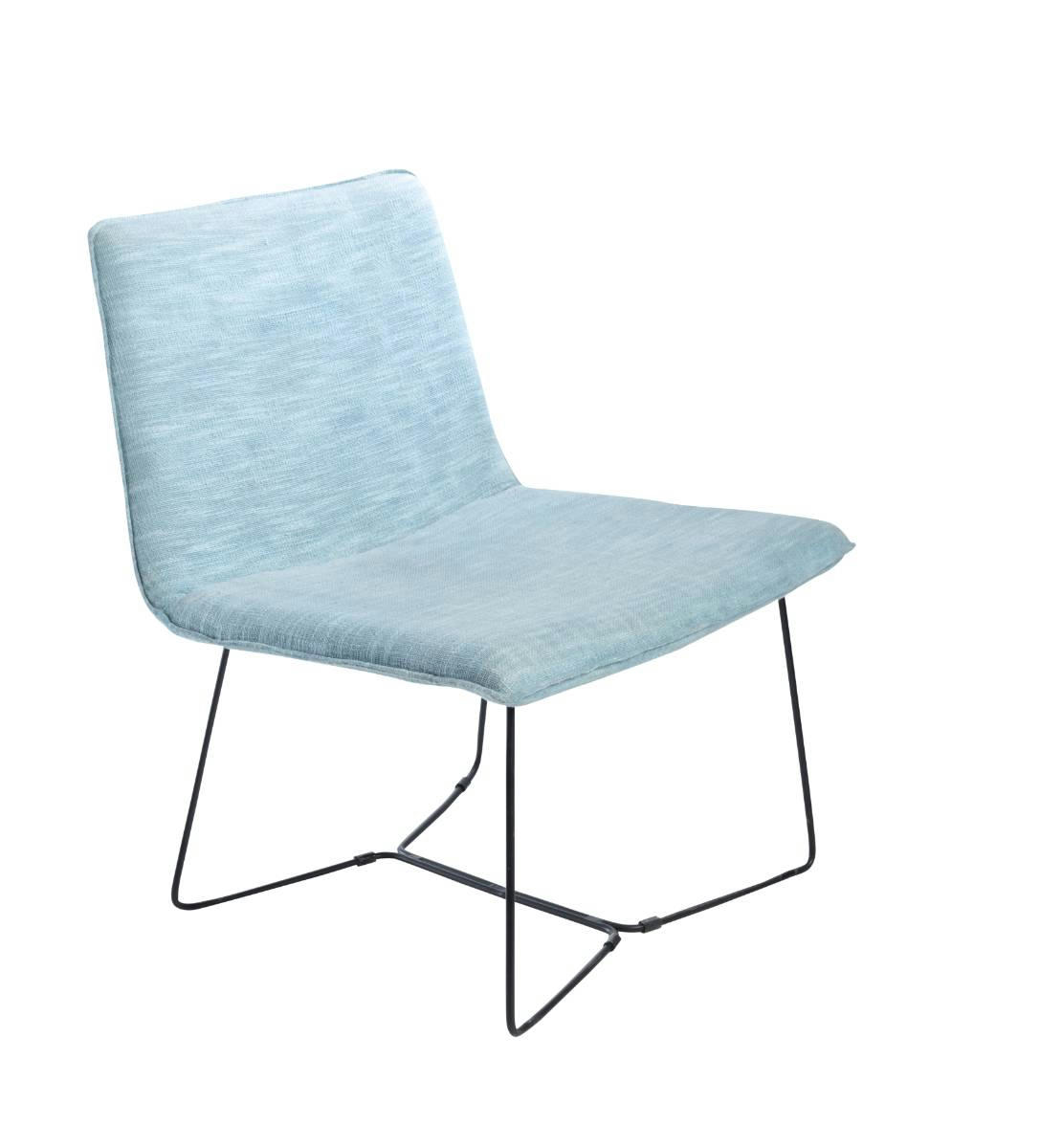 ISAURE - Fauteuil en tissu bleu 62 cm