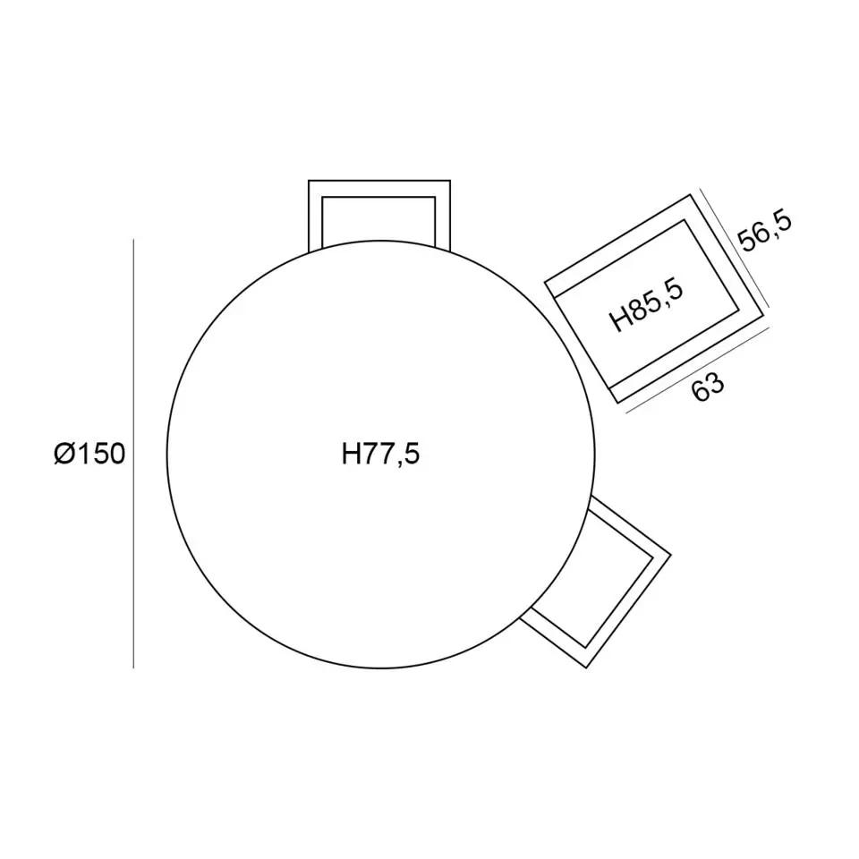 Garden Impressions Dane tuinset 6-delig - Duuk tuintafel &Oslash;150 cm