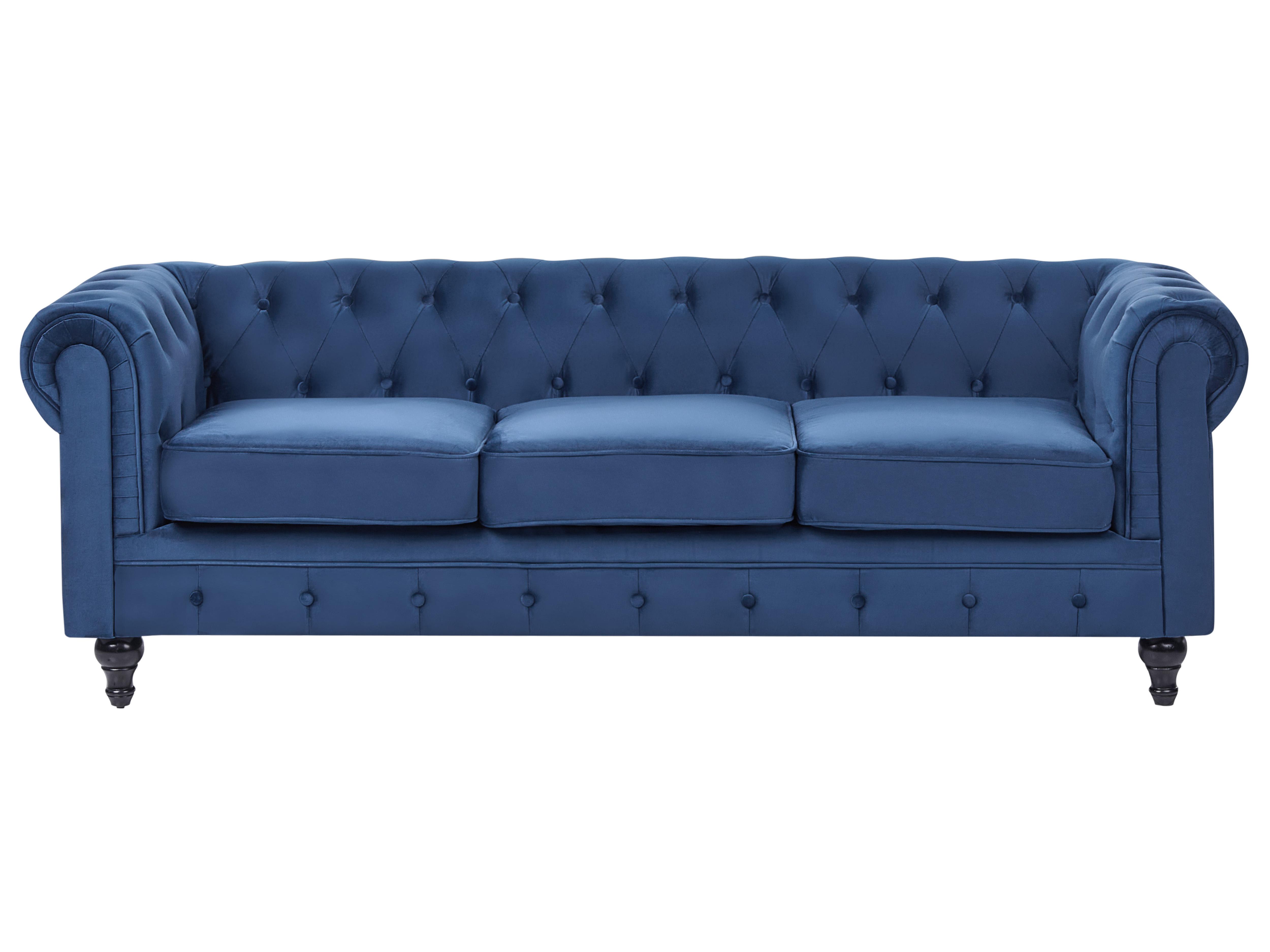 Armchair CHESTERFIELD Velvet Navy Blue