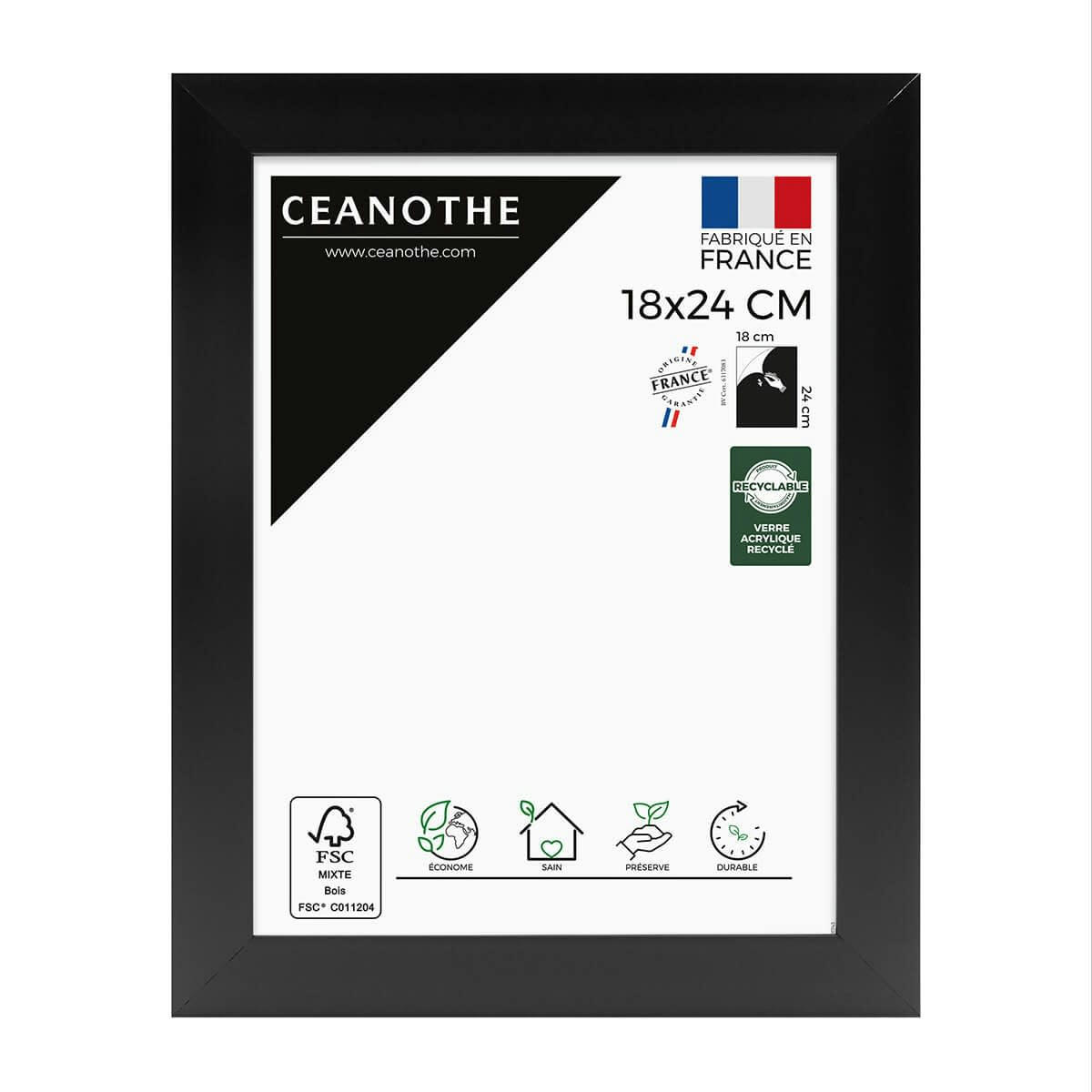 ETERNEL - Cadre photo design noir 18x24 cm bois reconstitué fsc