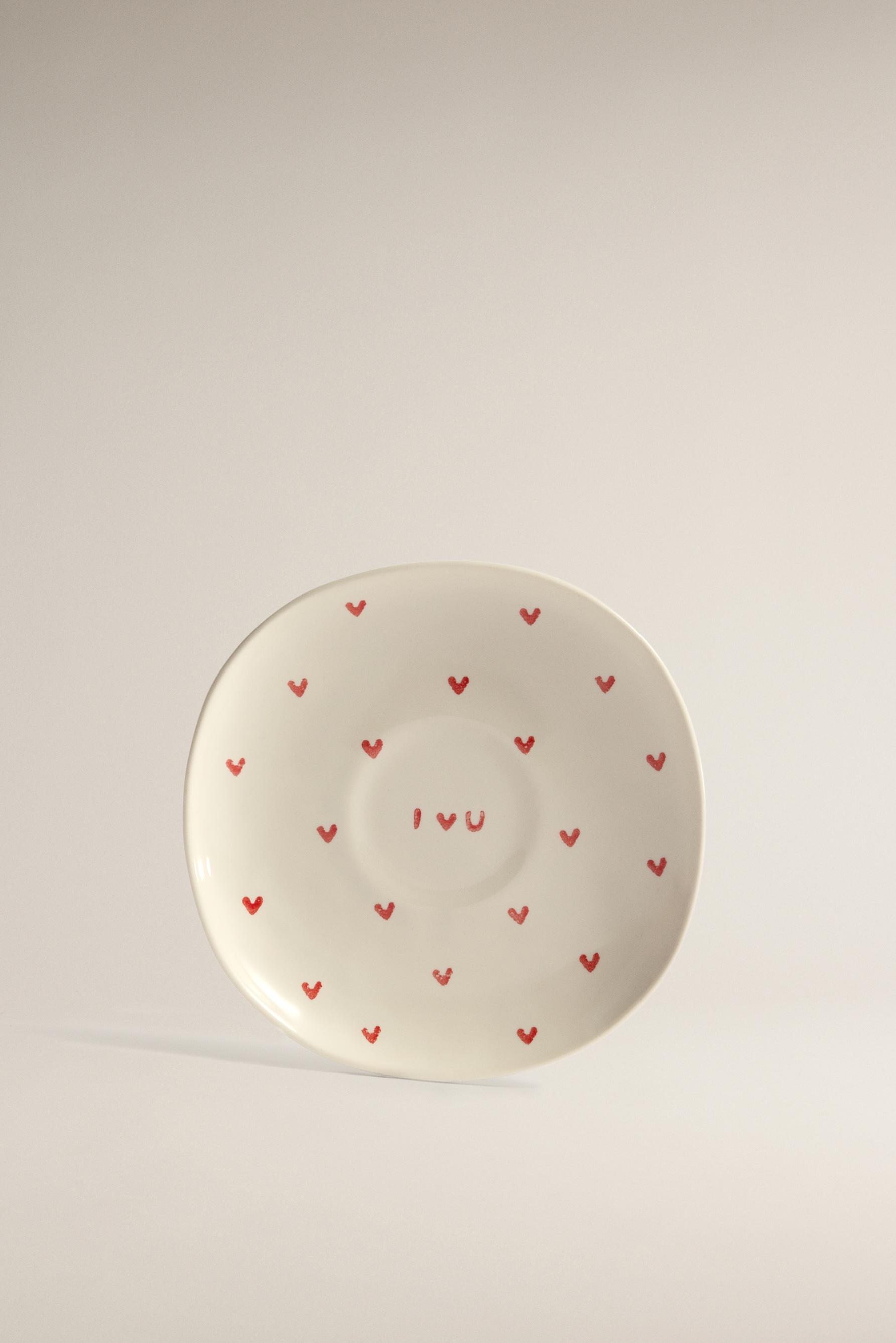 Plato café corazones