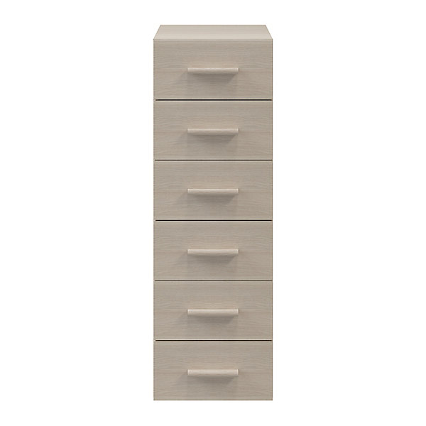 Commode effet chêne 6 tiroirs GoodHome Atomia H. 112,5 x L. 37,5 x P. 45 cm