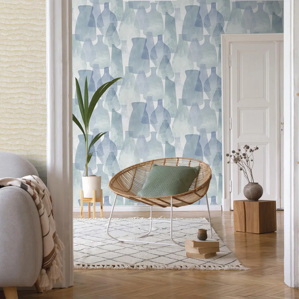 Sanders & Sanders behang aardewerk blauw - 53 cm x 10 m