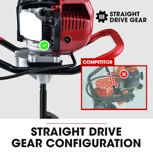 NNEMB BPX-1400 38cc 4-Stroke Petrol Post Hole Digger, 150mm Auger w/ 600mm Extension Shaft