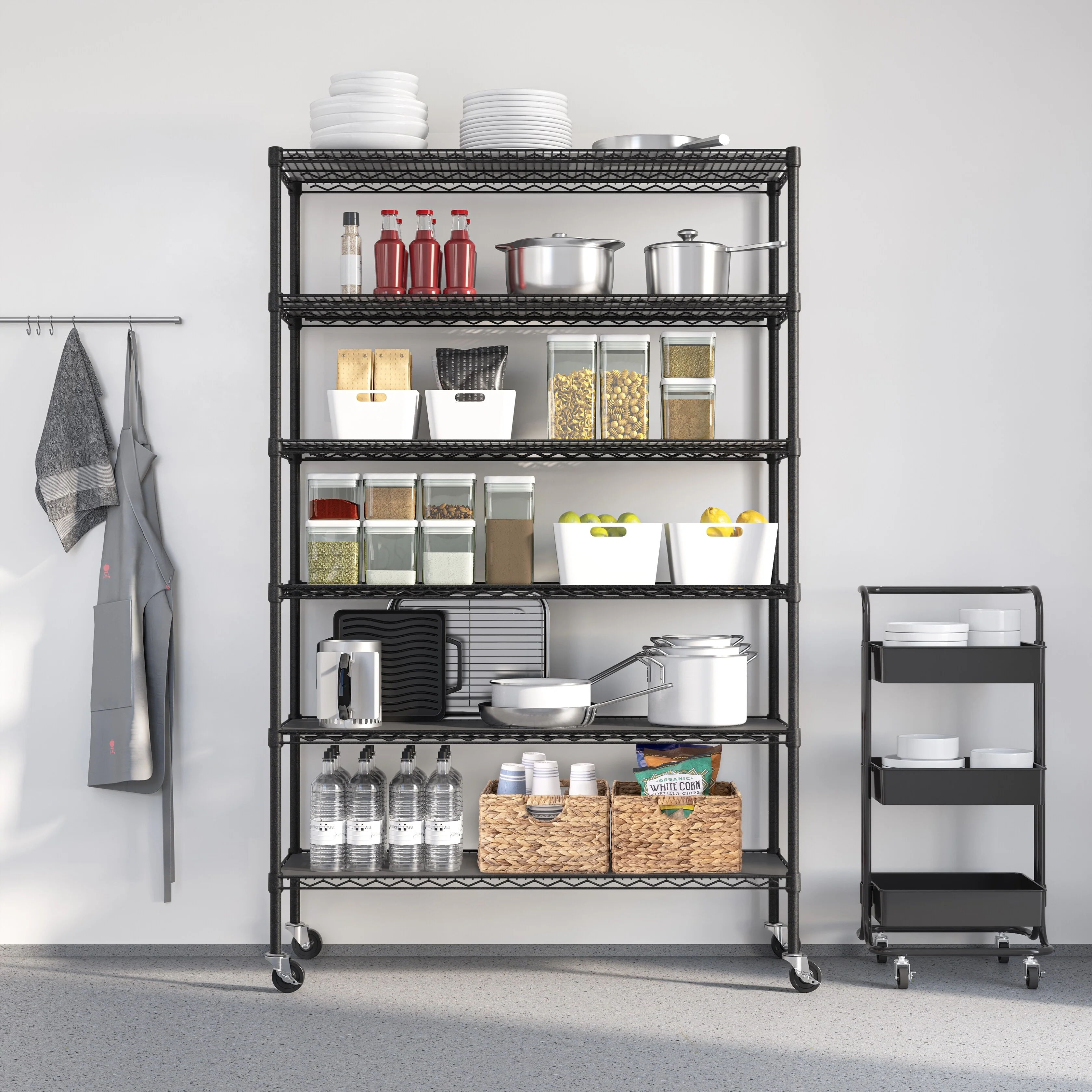 Seville Classics UltraDurable 6-Tier NSF Steel Shelving with Shelf Liners