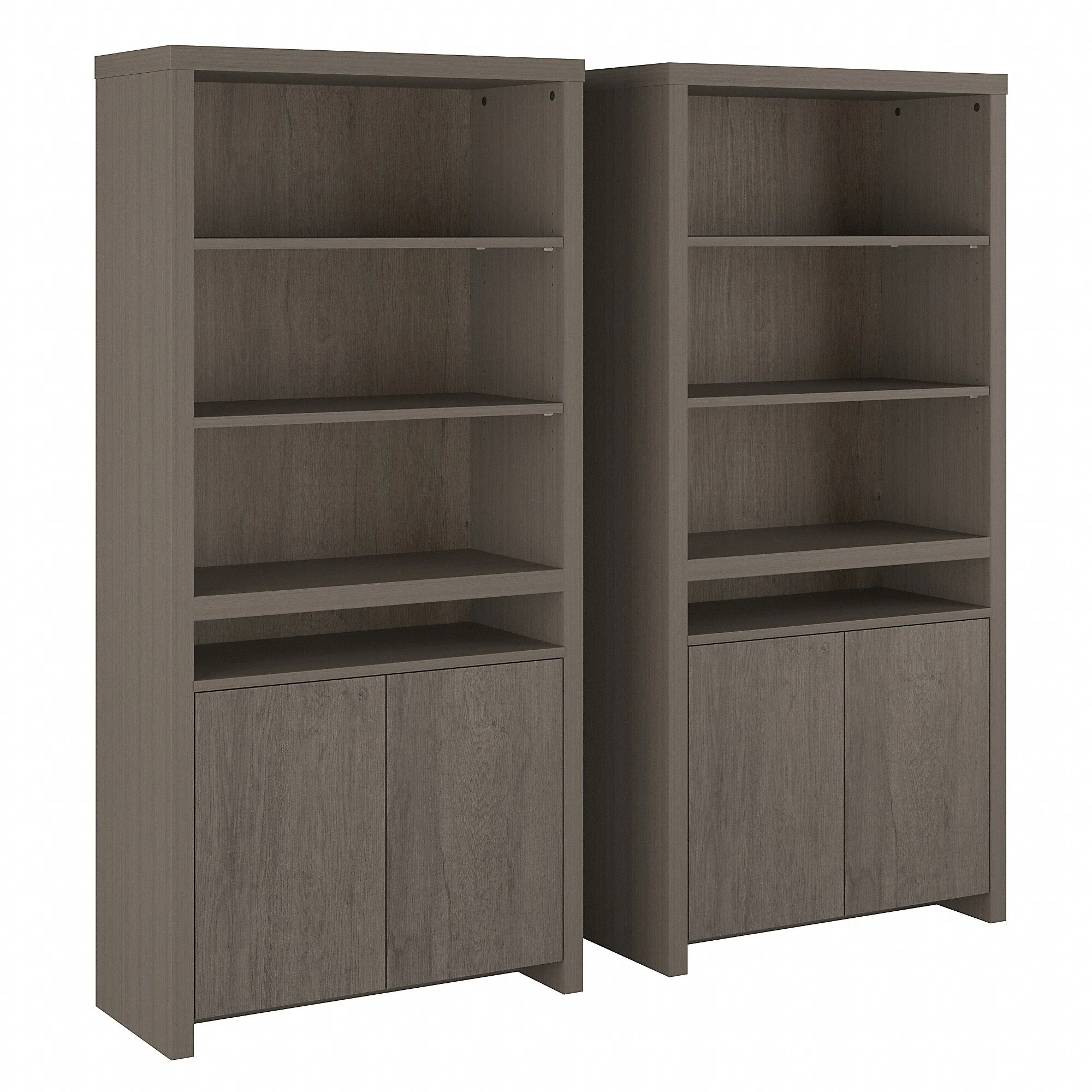 Bristol Tall 6 Shelf Bookcase with Doors - Set of 2 by Bush Furniture